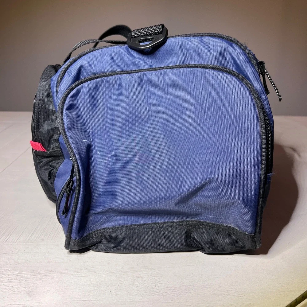Vtg Disney Mickey Mouse American Flag Duffle Bag Travel Gym Blue Black Fan Giftt